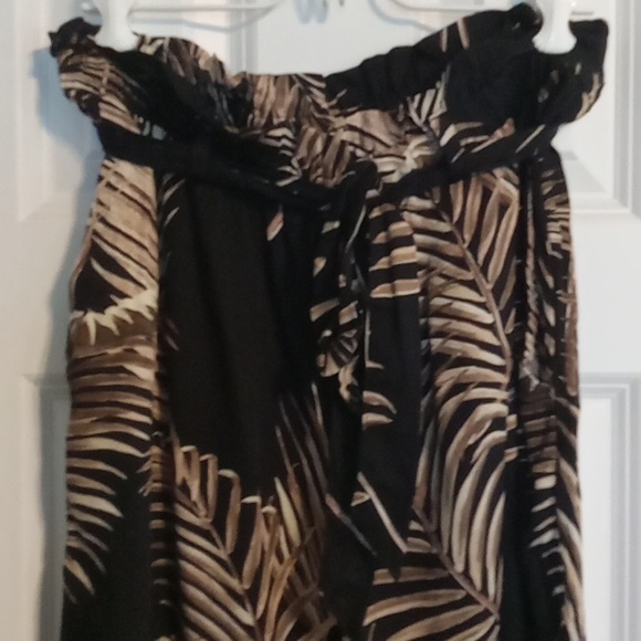 H&M Black and Cream Leaf Print Pants - Picture 3 of 7